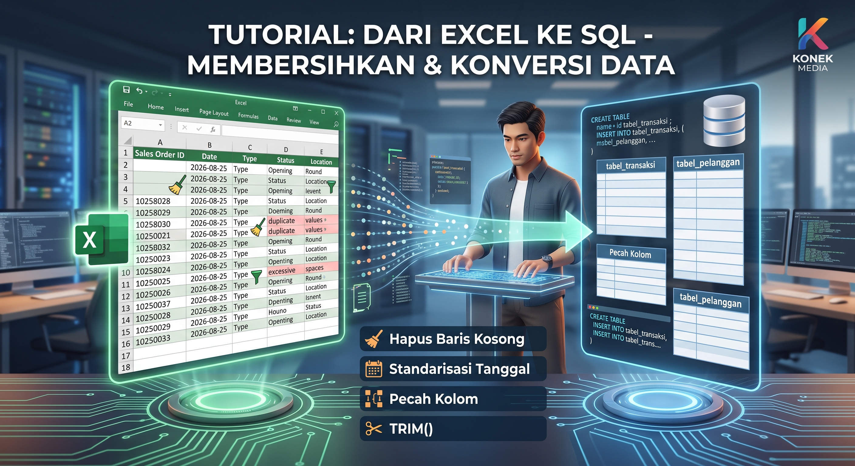 Tutorial IT: Cara Membersihkan dan Mengubah Data Mentah Excel Menjadi Database SQL