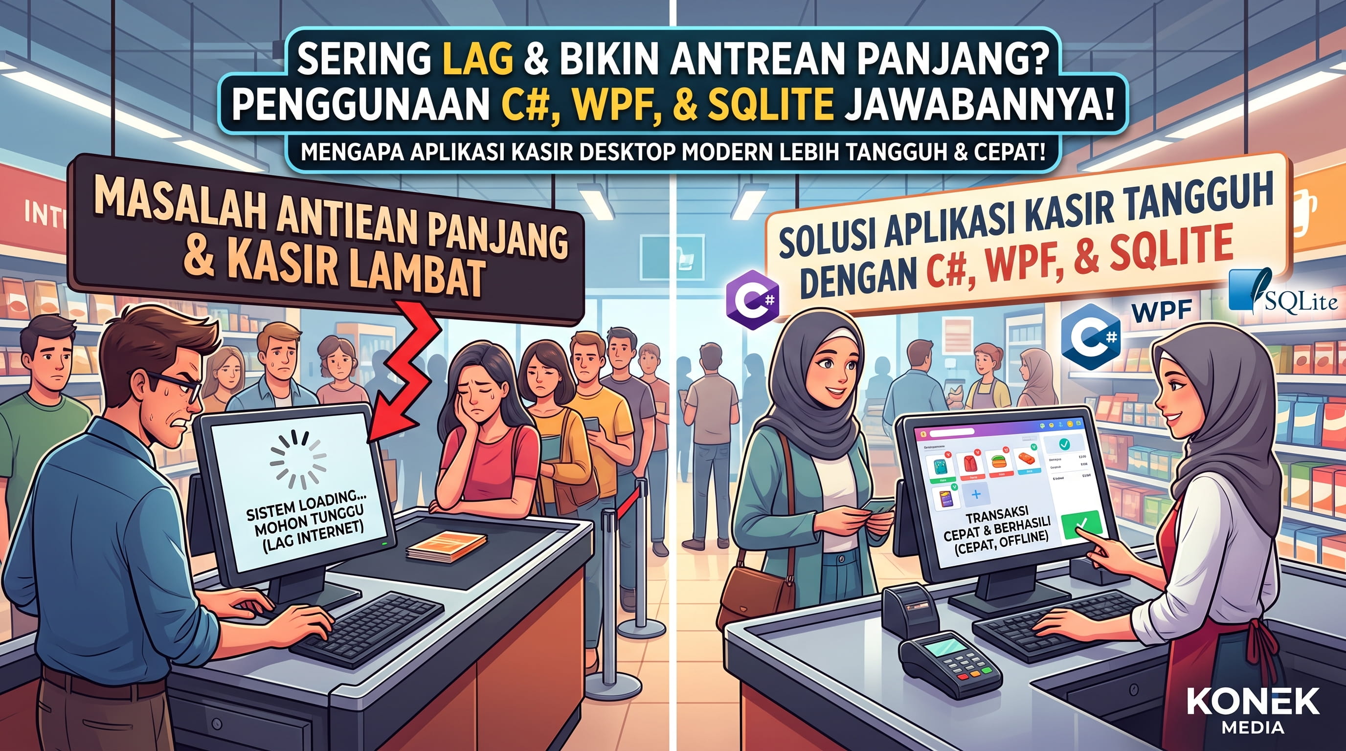 Sering Lag dan Bikin Antrean Panjang? Ini Alasan Aplikasi Kasir Lebih Tangguh Pakai C#, WPF, dan SQLite